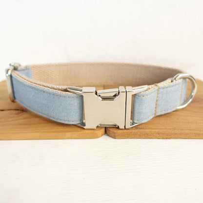 Personalized Dog Collar Customized Pet Collars Free Engraving ID Nameplate Tag Pet Accessory Multi Jean Puppy Collar Leash