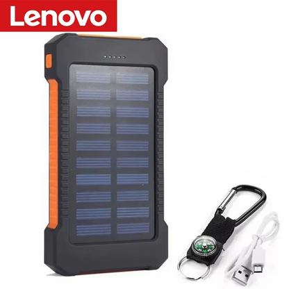 Lenovo 500000mAh Solar Power Bank Super Fast Charging Large Capacity Portable External Battery for iPhone Outdoor Emergency