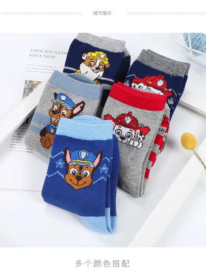 5 Pairs /Lot Genuine Paw Patrol Chase Skye Ryder Baby Boys Girls Soft Colorful Socks For Kids Breathable Toddler Warm Socks