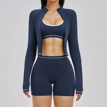 3PCS Sports Sets Woman Set Yoga Sexy Outfits Nude Feel Spring Summer Women's Gym Kit Female Fitness Clothing Outdoor Running