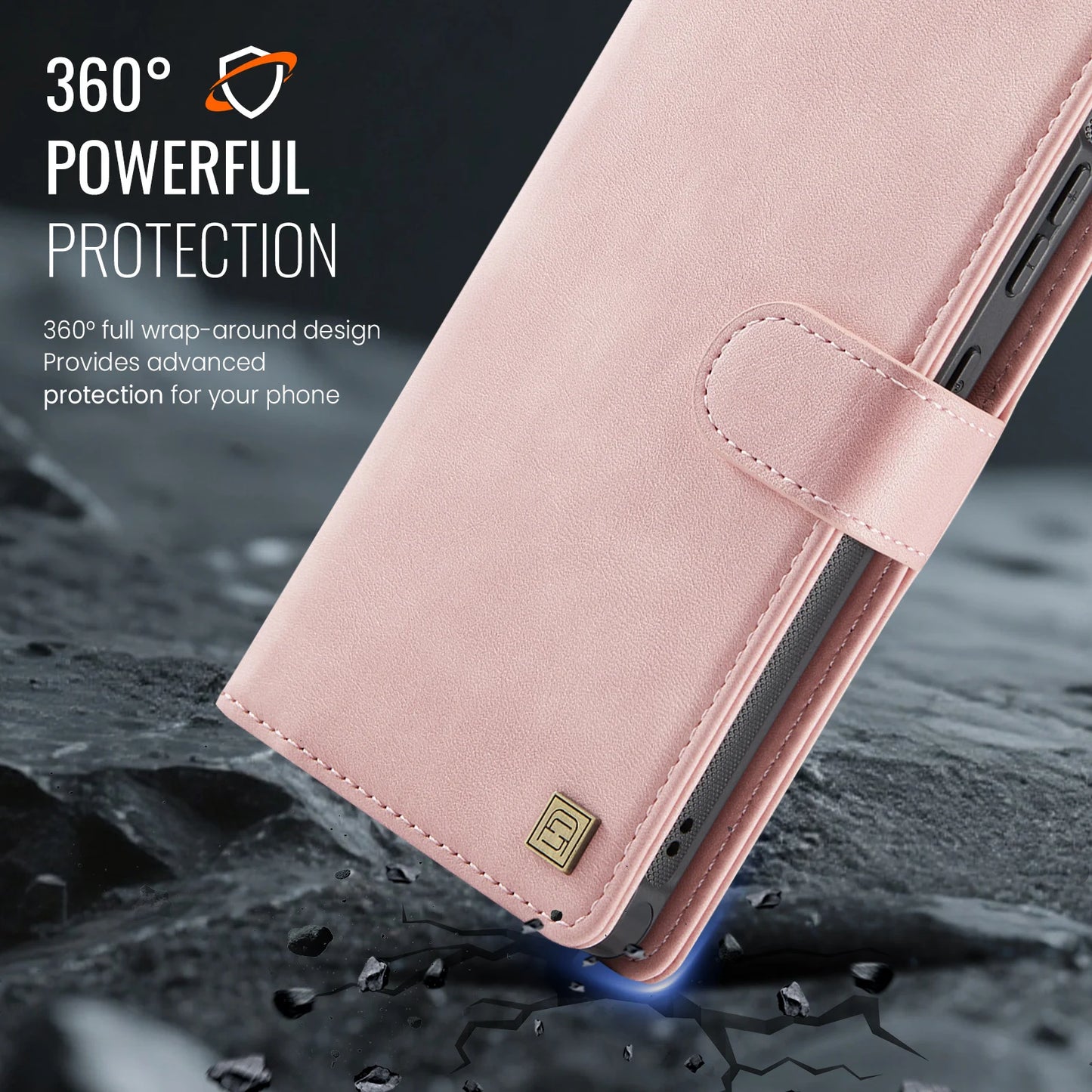 Leather Phone Case 2-in-1 Detachable Wallet Cover With Card Holder For Samsung Galaxy S25 Plus