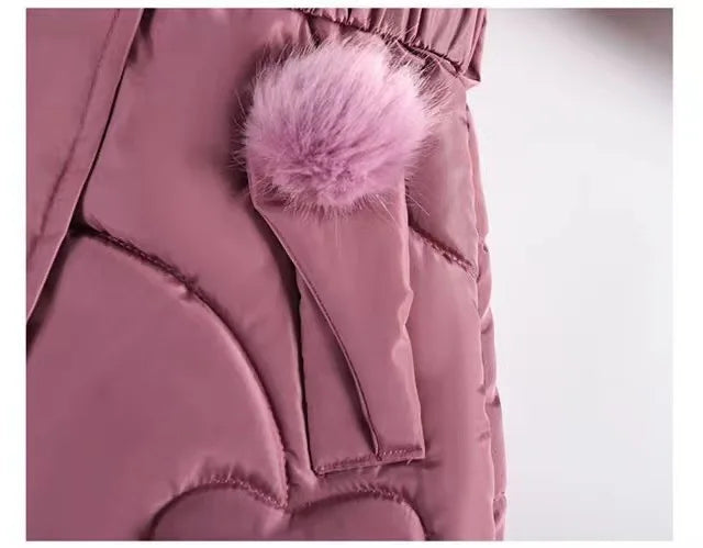 Winter Girls Jacket - Heavyweight Kids Coat With Detachable Hood & Plush Collar