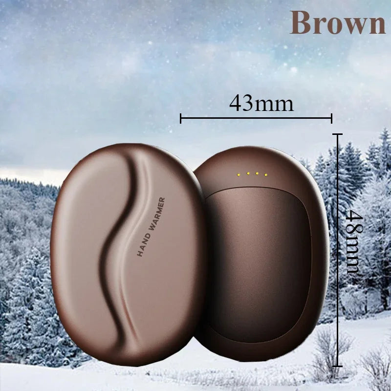Eary Coffee Bean Shape Magnetic Hand Warmer Split Mini Portable Double Sided Heating Rechargeable Hand Warmer Winter Essentials