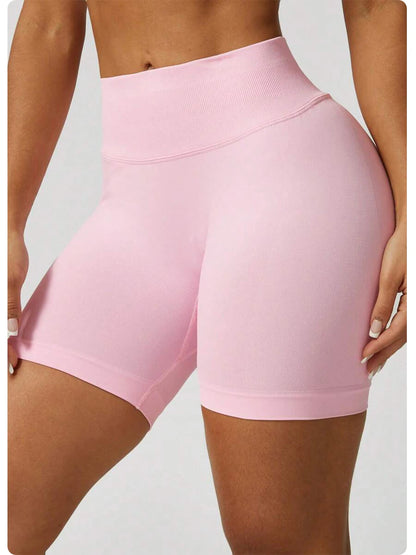 ZHEJIN Seamless Women Yoga Shorts High Waist Workout Gym Shorts Scrunch Butt Lift Biker Shorts Tummy Control Push Up Fitness