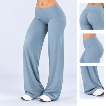 DFXEN LOGO Women’s Wide Leg Yoga Pants High Waist Butt Lift Stretchy Soft Flare Leggings Gym Workout Fitness Casual Sports