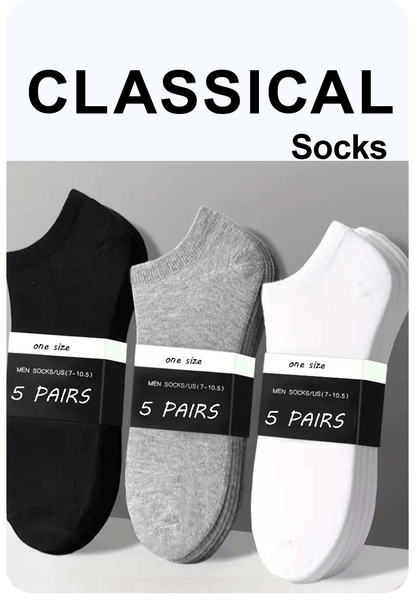 5/10 Pairs Men's  Boat Socks Business Sport Sweat Absorption Mature Summer Autumn Solid Color Non Pilling Versatile Ankle Socks