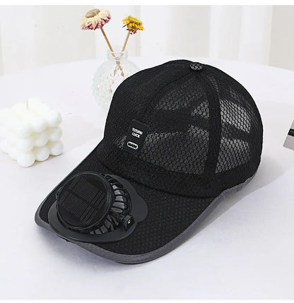 Solar Charging Fan Hat - Breathable Mesh UV Protection Baseball Cap for Men Women, Summer Outdoor Sun Hat