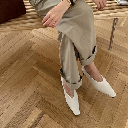 SUOJIALUN Autumn Women Pumps Shoes Fashion Shallow Slip On Ladies Eelgant Single Shoes Square High Heel Outdoor Dress Pumps
