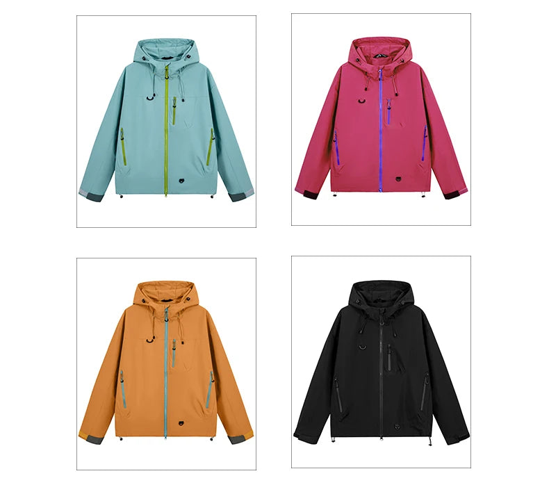 Waterproof Hiking Jacket – Lightweight Polyester Windbreaker With Storm Hood