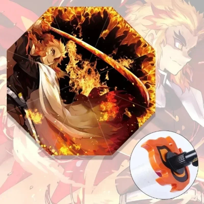Demon Slayer Katana Umbrella Anime UV Blocking Parasol Raincoa Kyoujurou Real Japanese Katana Samurai Sword Long Umbrella Gift