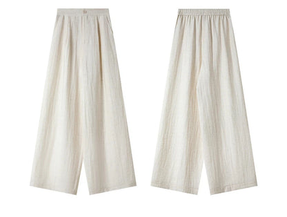 VIMLY Linen Blend Pant Set Two Piece Old Money Style Woman Summer Outfits 2026 Sleeveless Vest Wide Legs Pants Lady Suit A0820