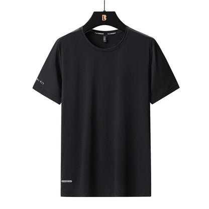 Men's Ice-Silk T-Shirt – Breathable Plus-Size Tee (up to 8XL)