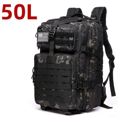 Tactical Waterproof Backpack - 25L50L Nylon Rucksack for Trekking Fishing Hunting Camping Hiking