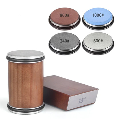 Rolling Knife Sharpener Kit – Diamond Stone with 15°/20° Angles & Magnetic Holder