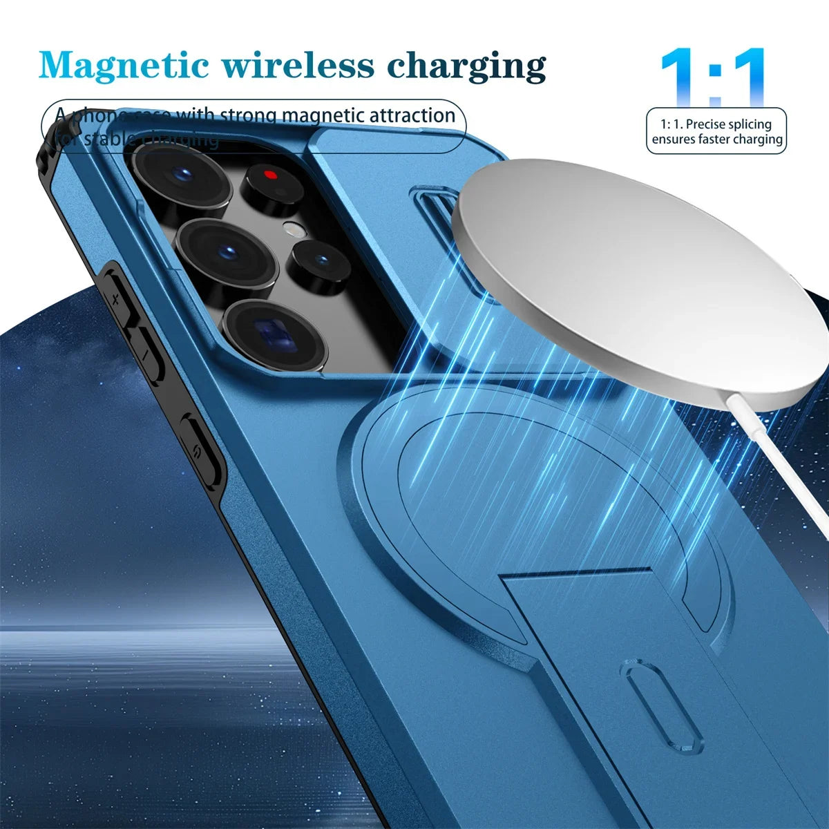 Lens Protect Camera Phone Case for Samsung S25 FE S26 S24 Ultra S23 Plus A37 A57 A17 A36 A56 A16 A55 Magnetic Kickstand Cover