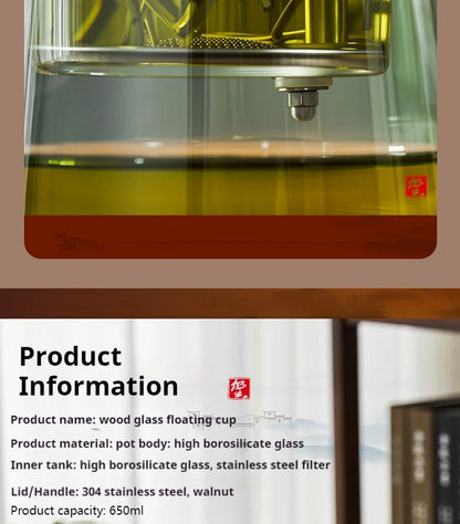 Large Capacity Dividing Teacup with Removable Glass Inner Tank - Tea Ceremony Water Separation Filter