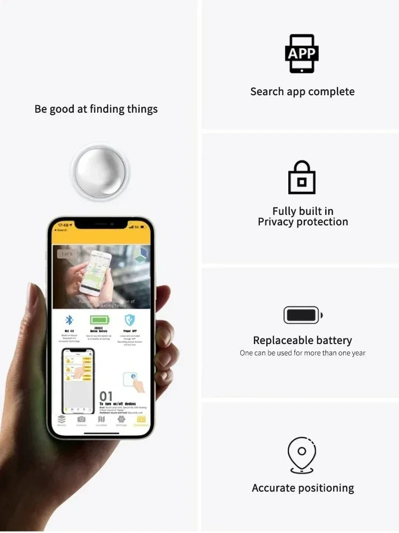 New Mini GPS Tracker System Find My App Air Tag Smart Bluetooth Locator Child Finder Bag Anti-Loss Pet Collar With Tracker