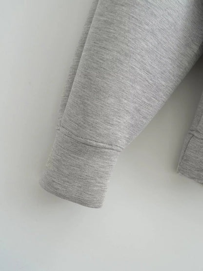 Women's Zipper Hoodie Oversize Jacket – Casual Outerwear Double Pocket Coat