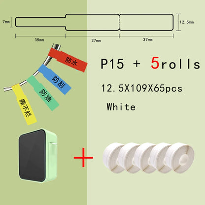 P15 Network Cable Label Printer Mini Wireless Bluetooth Labeling Machine similar as D110 Handheld Printer  Thermal  Price Label