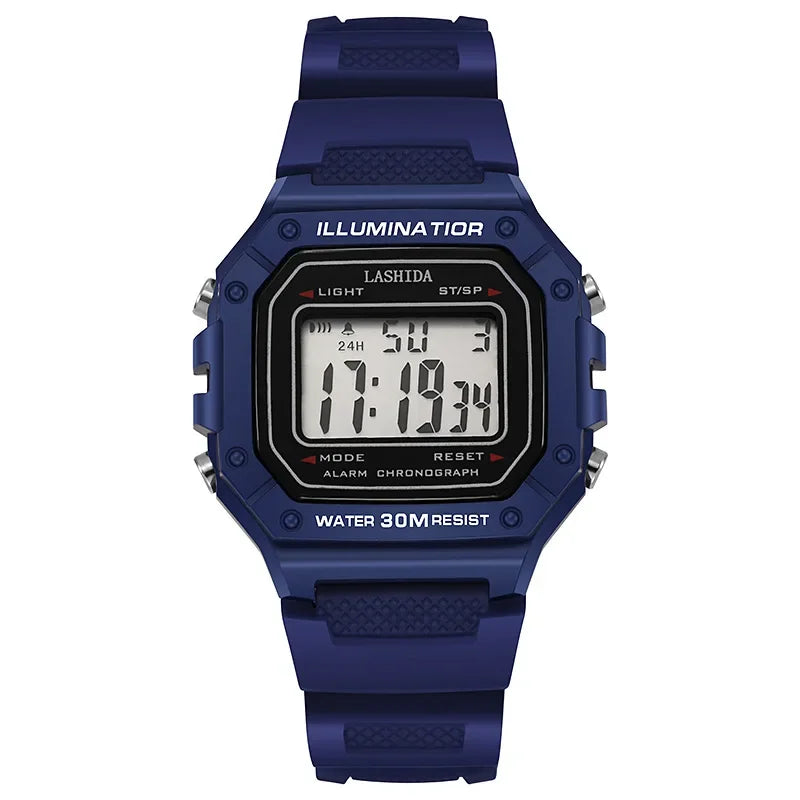 LED Sports Watch Men - Digital Wristwatch With Waterproof Silicone Band & Shock Resistant