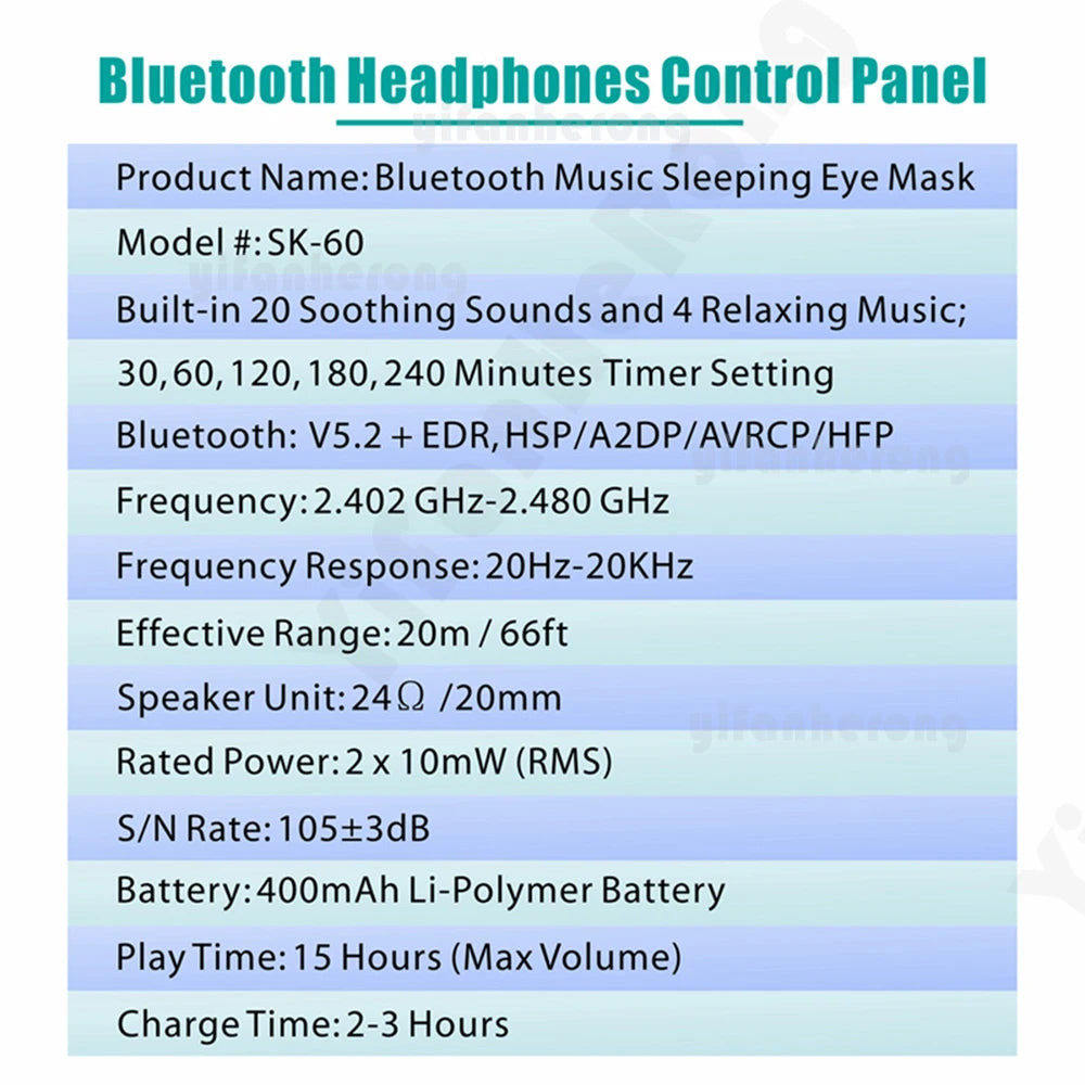 3D Bluetooth-compatible 5.2 Timed Sleep Eye Mask Earphones Headband Built-in White Noise Music With Mic Shading Sleep Headphones