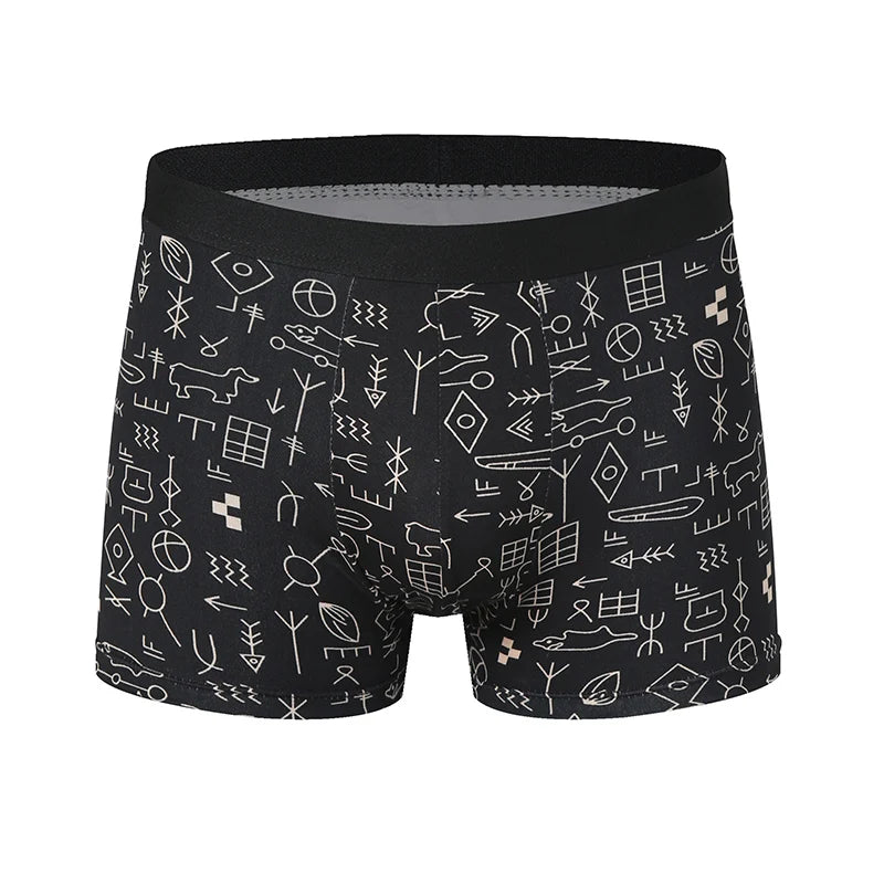 Mens 10-Piece Fashion Underwear Set - Comfortable Large Size Printed Boyshorts