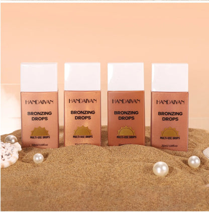 Matte Bronzer Liquid Makeup Waterproof Tanning Cream Body Oil Control Moisturizer Pearlescent Shine For Silky Skin Finish