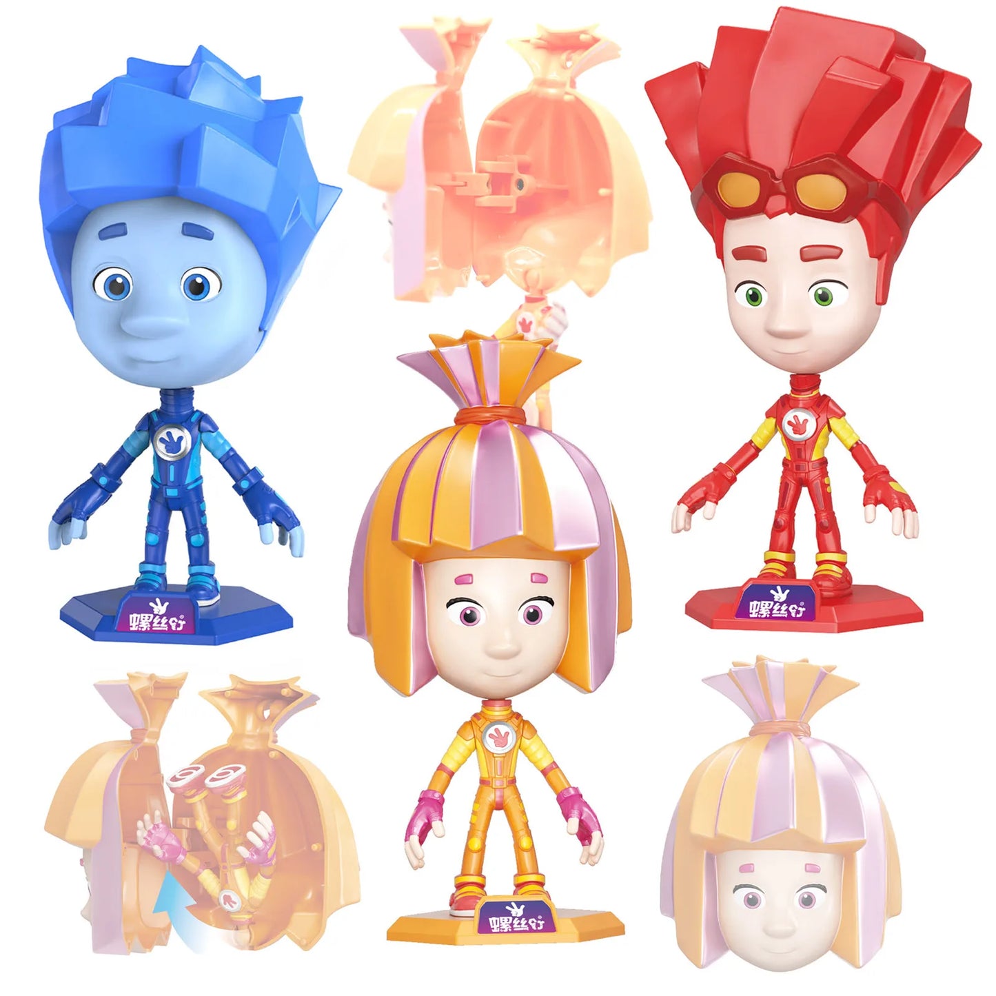 The Fixies Simka Nolik Fire Action Figure Transforming Toy with Storage Design Cartoon Figure Collection Toy Kid Birthday Gift