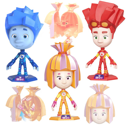The Fixies Simka Nolik Fire Action Figure Transforming Toy with Storage Design Cartoon Figure Collection Toy Kid Birthday Gift