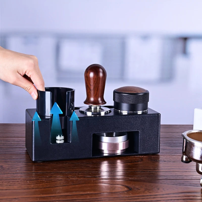 Espresso Tamper Holder | Multifunction Coffee Tool with ABS Stand & Knock Box