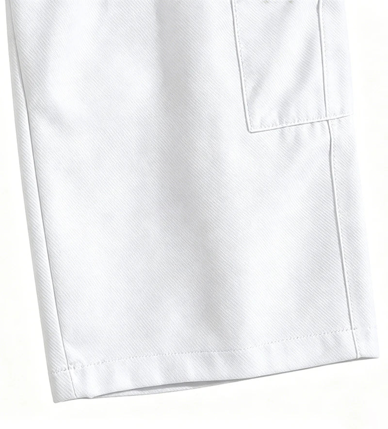 2026 New Men Multi Pocket Cargo Capri Shorts Loose Fit Daily Street Travel Outdoor Casual Drawstring Waist Cropped Short Pants