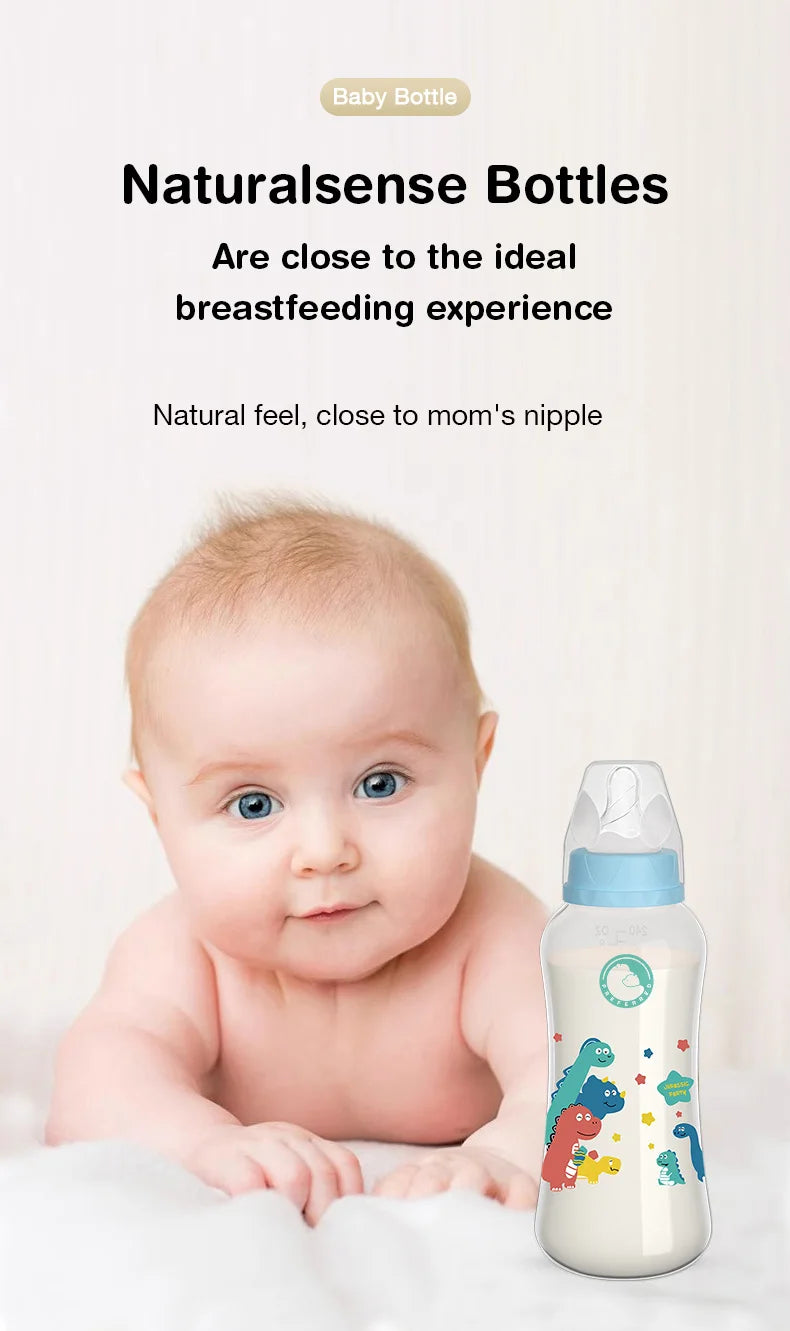 MAMIJOY 2PCS 150/240ML Baby Bottle Milk Bottle Anti-drop Heat-resistant Newborn Bottle Newborn Feeding Supplies BPAFREE BB01/02