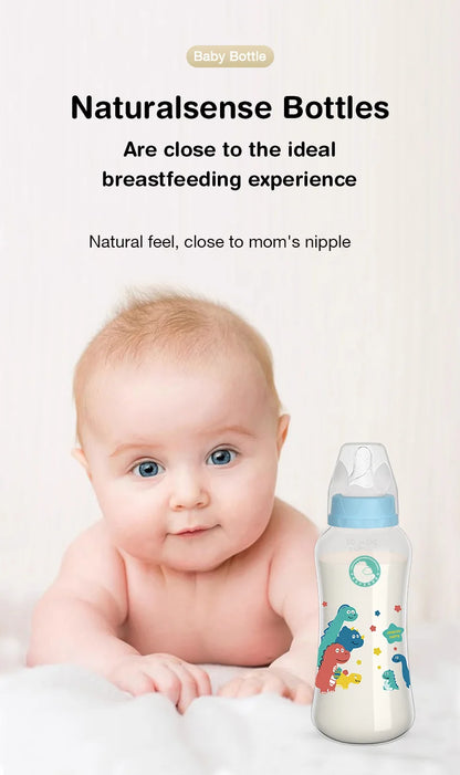 MAMIJOY 2PCS 150/240ML Baby Bottle Milk Bottle Anti-drop Heat-resistant Newborn Bottle Newborn Feeding Supplies BPAFREE BB01/02