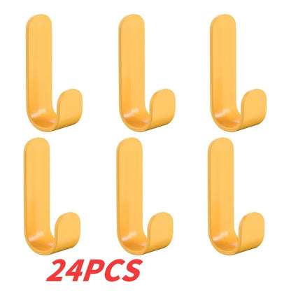 Wall Organizer Hook - 6pcs Multi Hook Hanger for Keys, Towels & Robes | Adhesive, No Punch