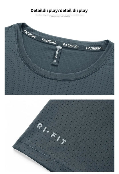 Men's Ice-Silk T-Shirt – Breathable Plus-Size Tee (up to 8XL)