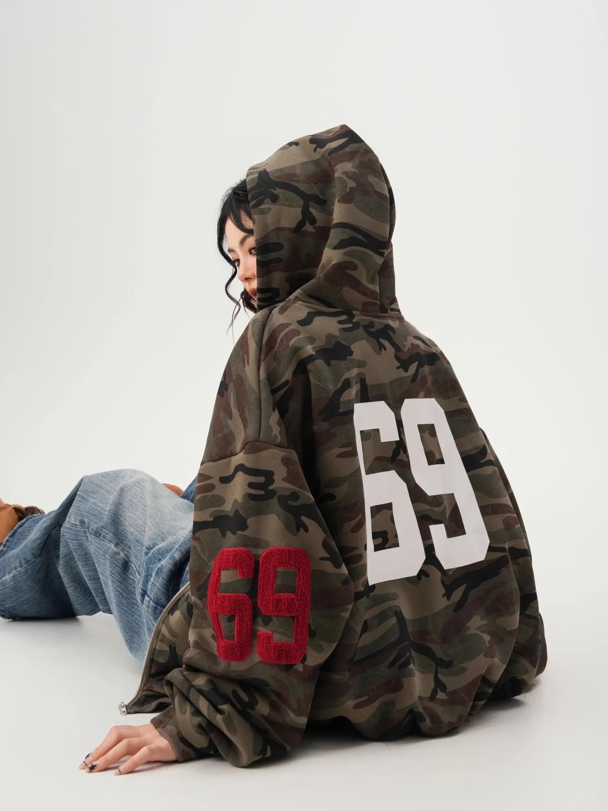 American High Street Camouflage Open Cardigan Hoodie For Men Women Spring Autumn Fashion Couple Zipper Jacket Loose Streetwear
