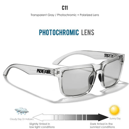 Polarized Photochromic Sunglasses - Men's Square Oversized UV400 Fashion Shades