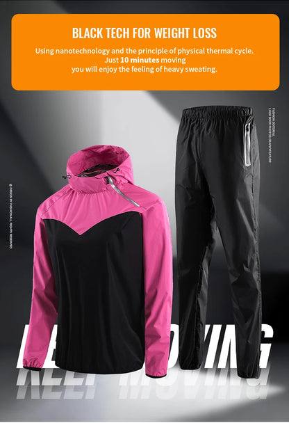 Sauna Suit Unisex Gym Clothing - Full Body Sweating Tracksuit for Weight Loss & Fitness