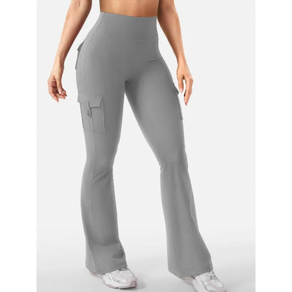 Newest Women Wide Leg High Stretch Yoga Leggings Naked Feeling Compression Fitness Workwear with Pockets Yoga Pant