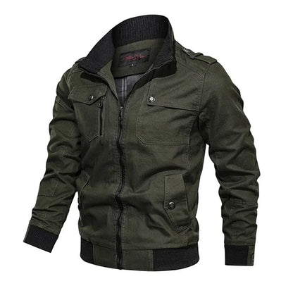 2023 new Pilot Bomber Jacket Coats Mens Cotton Cargo Jackets With Zipper Pockets Retro Casual Work Jacket Male Clothing Outwear