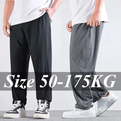 10XL Casual Pants Mens Straight Loose Trousers Men Clothing Elastic Waist Quick Dry Pants Summer Fashion Oversized Joggers Pants