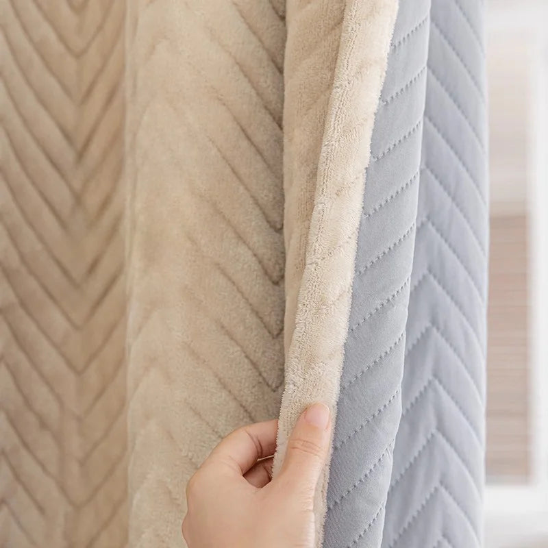 Light Blocking Curtain - Thermal Blackout Curtains for Bay Windows | Heavy Cotton, Double Layer