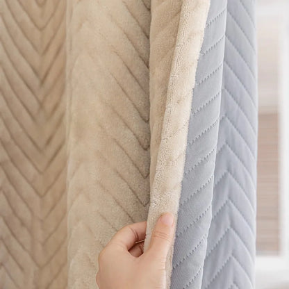 Light Blocking Curtain - Thermal Blackout Curtains for Bay Windows | Heavy Cotton, Double Layer