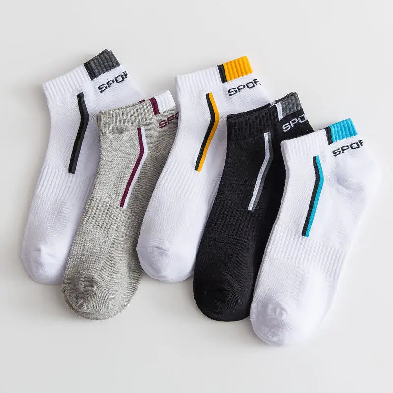 Mens Running Socks - Breathable Sweat-Absorbent Sports Socks 5 Pairs - ZOOMNSTORE