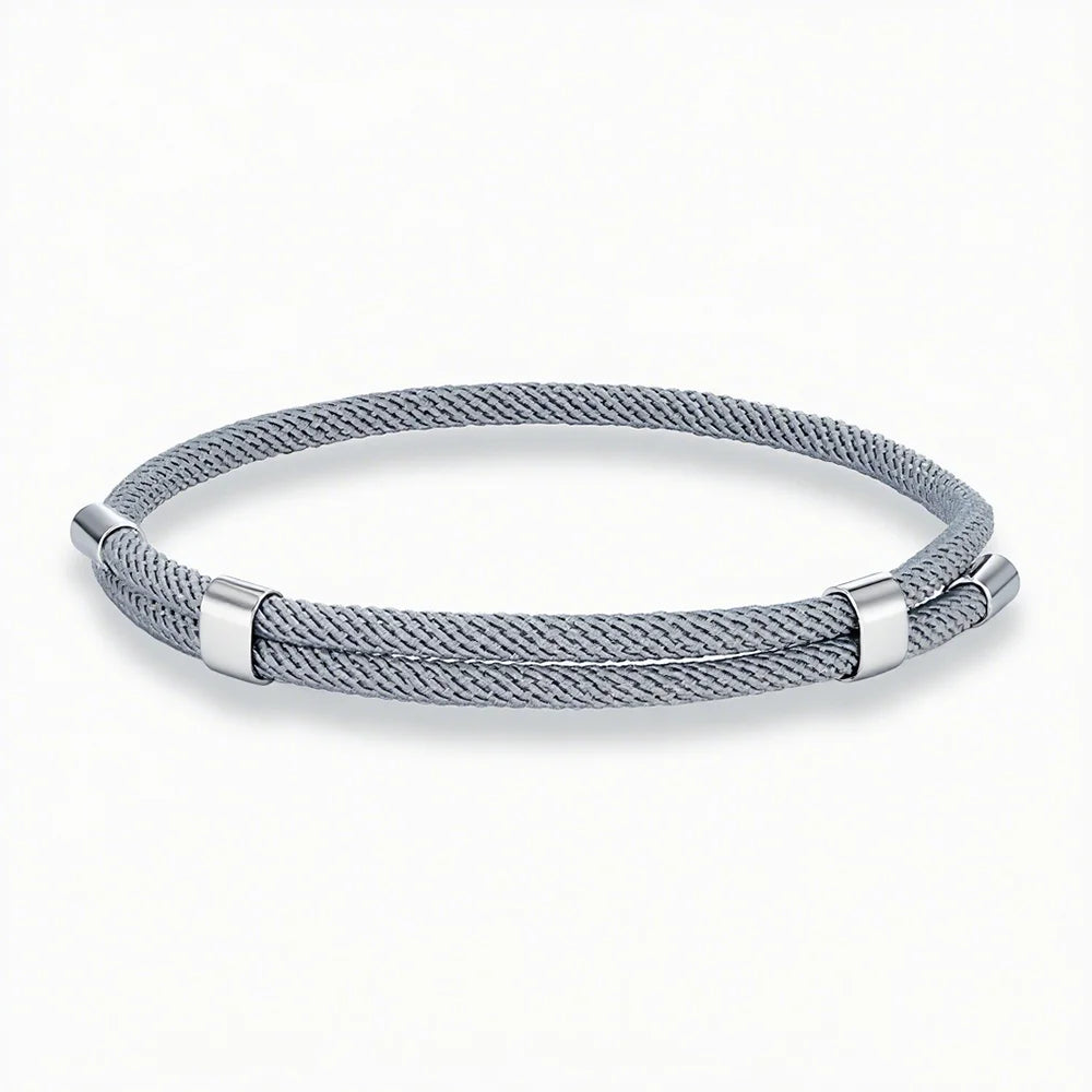MKENDN Simple Style Men Women Bracelet 3mm Durable Marine Rope With Polished Steel Closure Jewelry Summer Beach Gifts