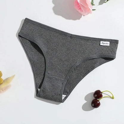 3Pcs/Set Cotton Panties Women Solid Color Soft Breathable Briefs Female Underpants Comfort Stretch Sexy Lingerie S-XL