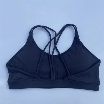 Women Fitness Bra - High Support Cross Back Sports Top With Chest Pad