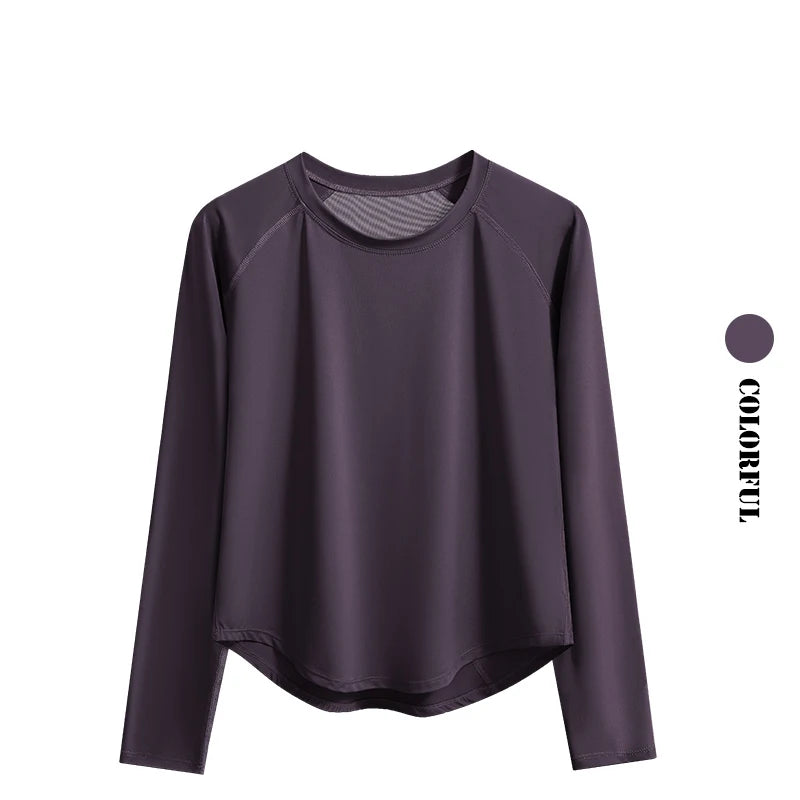 Women's Yoga Top – Long Sleeve Quick Dry Sportswear | Breathable, Flexible Workout Tee
