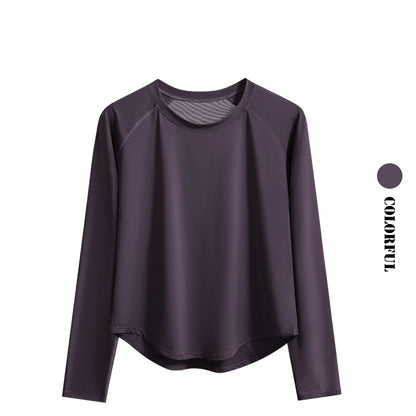 Women's Yoga Top – Long Sleeve Quick Dry Sportswear | Breathable, Flexible Workout Tee