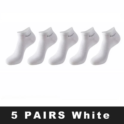 5/10/15 Pairs Men's Bamboo Fiber Socks Short High Quality New Casual Breatheable Anti-Bacterial Man Ankle Socks Men Size 38-45